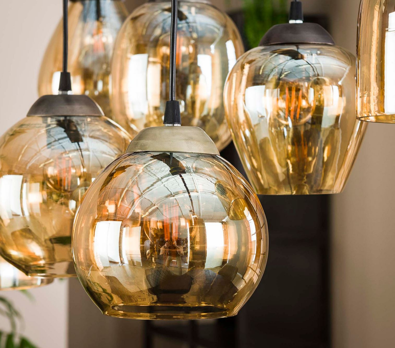 verlichten Besparing Pelmel Hanglamp Gold Glas - 7L - Hanglampen - The Lights Company